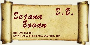 Dejana Bovan vizit kartica